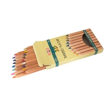 Набор цветных карандашей JUMBO NATUR, 18 цветов, утолщенный корпус, натуральное дерево