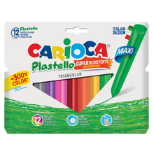 Набор крупных пластиковых мелков PLASTELLO MAXI 12 цветов в конверте с европодвесом