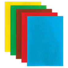 Цветной фетр для творчества, А4, 210х297 мм, BRAUBERG, 5 листов, 5 цветов, толщина 2 мм, 660620