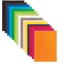 Цветной фетр для творчества, А4, 210х297 мм, BRAUBERG, 15 листов, 15 цветов, толщина 2 мм, 660623