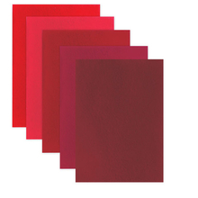 Цветной фетр для творчества, А4, 210х297 мм, BRAUBERG, 5 листов, 5 цветов, толщина 2 мм, оттенки красного, 660642