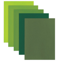 Цветной фетр для творчества, А4, 210х297 мм, BRAUBERG, 5 листов, 5 цветов, толщина 2 мм, оттенки зеленого, 660643