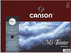 Canson Альбом для пастели Mi-Teintes 160г/м.кв 24*32см 16л №425 черный спираль