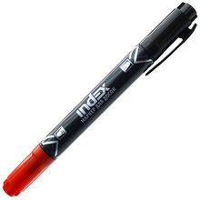 Маркер для белой доски, 2-3 мм, (красный, черный), пулевидный нак., двусторонний, INDEX