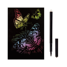 Гравюра с эффектом голографии малая "Красивые бабочки", 10х15 см, основа, штихель, LORI, Гр-226
