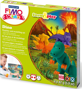Fimo Kids form play Набор для детского творчества Дино, 4*42 г, сложность 2