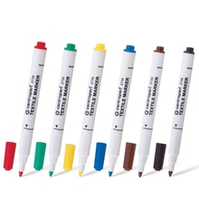 Набор маркеров для текстиля, 1,8 мм, (желтый, зеленый, коричневый, красный, синий, черный), пулевидн