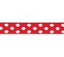 RICO Design лента красная в мелкий белый горошек 12 мм х 2 м
