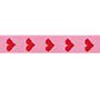 RICO Design лента бледно-розовая с красными сердцами 12 мм х 2 м