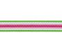 RICO Design лента в полоску зеленый/белый/розовый/бледно-розовый 12 мм х 2 м