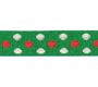 RICO Design лента зеленая с красными и серебряными точками 2м