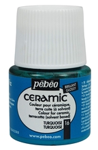 Pebeo Краска лаковая Ceramic для керамики и металла 45 мл цв. TURQUOISE