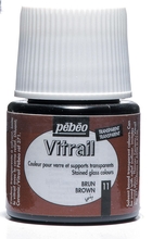 Pebeo Vitrail краска лаковая для стекла прозрачная 45 мл цв. BROWN