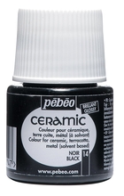 Pebeo Краска лаковая Ceramic для керамики и металла 45 мл цв. BLACK