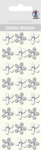 URSUS Наклейки с блестками цветочки серебряные, 24 шт.