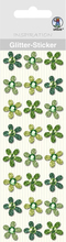 URSUS Наклейки с блестками цветочки зеленые, 24 шт.
