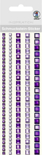 URSUS Наклейки бордюрные из квадратных кристаллов фиолетовые