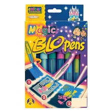 Воздушные фломастеры BLOPENS MAGIC, 4 цвета+1 перекраш блопен+1 перекраш флом+трафареты, с европодв