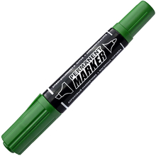 Маркер перманентный, 2-3/1-5 мм, зеленый, пулевидный/клиновидный нак., двусторонний, INDEX