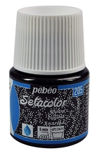 Pebeo Setacolor Краска акриловая для светлых тканей  с глиттерами 45 мл цв. ONYX