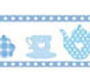 Stamperia Лента клейкая декоративная Синие чайники и чашки, 2см х 10м