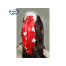 Карнавальный парик со снежинками,красный, в пакете с европодвесом