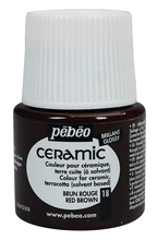 Pebeo Краска лаковая Ceramic для керамики и металла 45 мл цв. RED BROWN