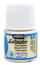 Pebeo Краска перламутровая Setacolor для темных и светлых тканей 45 мл цв. PEARL GOLD