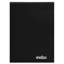 Блокнот INDEX, серия Office classic,  на гребне, черный, ламиниров. обл., кл., ф. А4, 60 л.