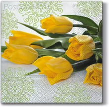 PAW Салфетки столовые Желтые тюльпаны 33х33 см 20 шт.