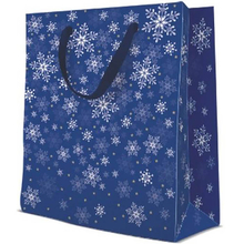 PAW Пакет подарочный Множество снежинок темно-синий 20х25х10 см