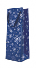 PAW Пакет подарочный Множество снежинок темно-синий 12х37х10 см