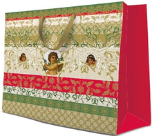 PAW Пакет подарочный Зимний узор с ангелами 54х44х16 см