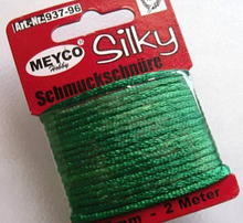 MEYCO шнур шелковистый для бижутерии 2мм х 2 м зеленый