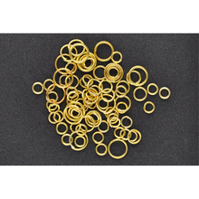MEYCO колечки разъемные для бижутерии золотые 3,5см - 7,5см, 200 шт.