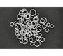 MEYCO колечки разъемные для бижутерии серебряные 3,5см - 7,5см, 200 шт.
