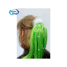 Карнавальный парик со снежинками,зеленый, в пакете с европодвесом