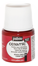 Pebeo Краска лаковая Ceramic для керамики и металла 45 мл цв. CHERRY RED