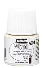 Pebeo Vitrail краска лаковая для стекла прозрачная 45 мл цв. PEARL