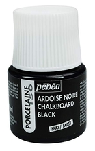 Pebeo Porcelaine 150 Краска акриловая для росписи керамики 45 мл цв. CHALKBOARD BLACK (эффект школьн