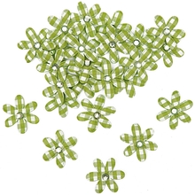 RICO Design наклейки цветок тканевый с камушком зеленый в клетку 3,3см, 24шт