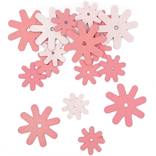 RICO Design конфетти из дерева цветы ярко-розовые 18 шт