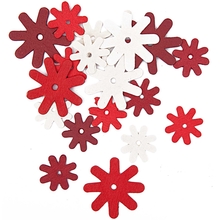 RICO Design конфетти из дерева цветы красные/белые 18 шт