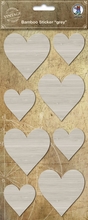 URSUS Наклейки бамбуковые Сердца серые, 1 лист 12х26 см