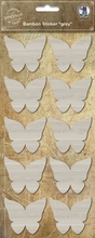 URSUS Наклейки бамбуковые Бабочки серые, 1 лист 12х26 см