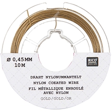 RICO Design проволока в нейлоновой оболочке золотая, 0,45мм х 10м