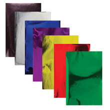 Цветная бумага, А4, зеркальная, самоклеящаяся, 7 цветов, BRAUBERG, 210х297 мм, 124723