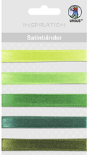 URSUS Набор сатиновых лент оттенки зеленого, 90 см, 5 шт.
