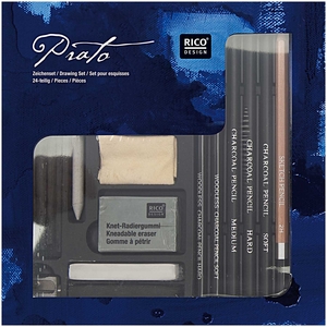 RICO Design набор для рисования 24 предмета (карандаши, уголь, пастель, точилка) 20,5х21,5х1,5 см