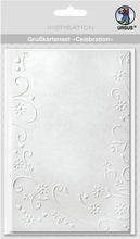 URSUS Открытки с тиснением Цветы 11,5х17 см с конвертами 12,5х18 см,белые, 5 шт.